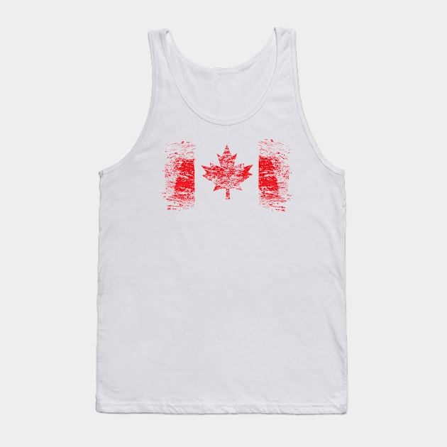 Textured National Flag of Canada Tank Top by JDawnInk